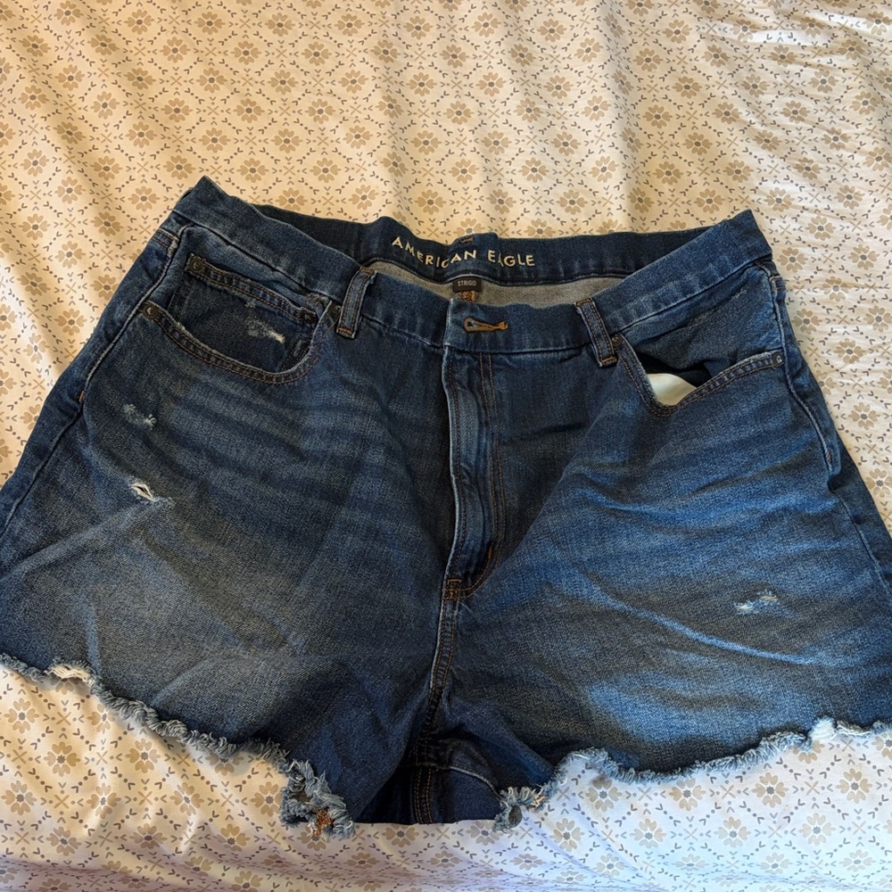 EUC AEO American Eagle Curvy ‘90s Boyfriend Short Strigid Plus Size 18 Jean